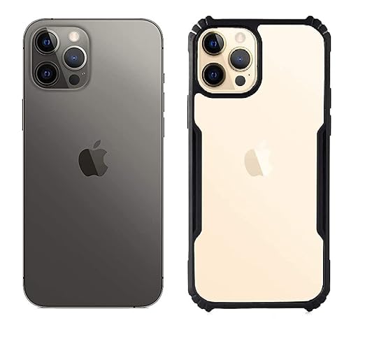 Clear Transparent Back with Black Border, Premium TPU Bumper Back Cover for iPhone 14 Pro - Buy Online at Indezaar