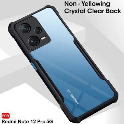 Shockproof Back Cover for Redmi Note 12 Pro 5G (Transparent Black Border) Image 2