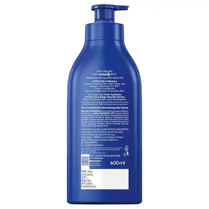 Nivea 72 hr Nourishing Lotion Body Milk For Dry Skin 600 ml Image 2