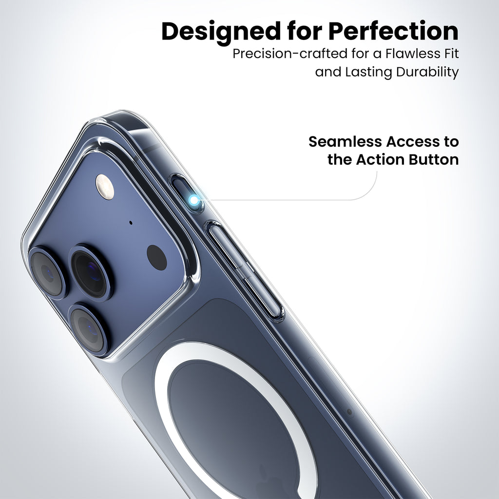 iPhone 17 Pro Max Anti-Yellow Transparent Back Cover | Shockproof | Slim Fit | MagSafe Design Print Image 3