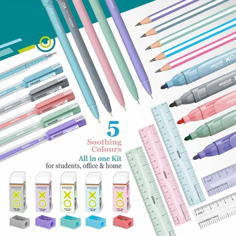 Flair Hauser XO Writing Stationery Kit | Complete Writing & Stationery Set | Ideal Gift for Kids, Students & Office Use Image 3