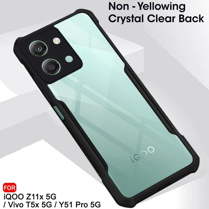 Back Cover for Vivo T5x 5G / Vivo Y51 Pro 5G / iQOO Z11x 5G – Black Dual Protection Case (Rubber + Plastic) Image 3