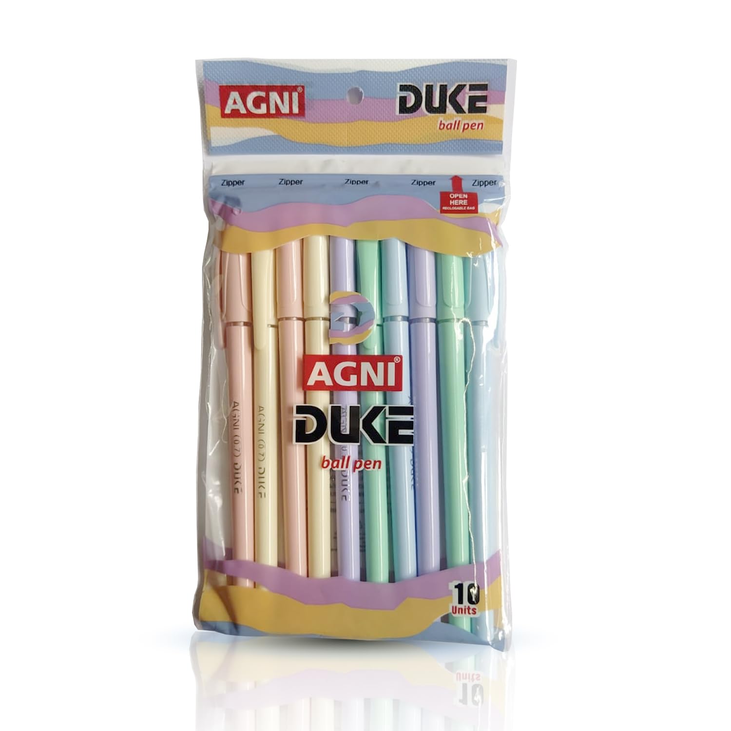 AGNI Duke Ball Pen | Blue Pen | Pack of 10 Units x 10 Packet | 0.7 mm Tip Size | Ideal for Students and Professionals | Best for School